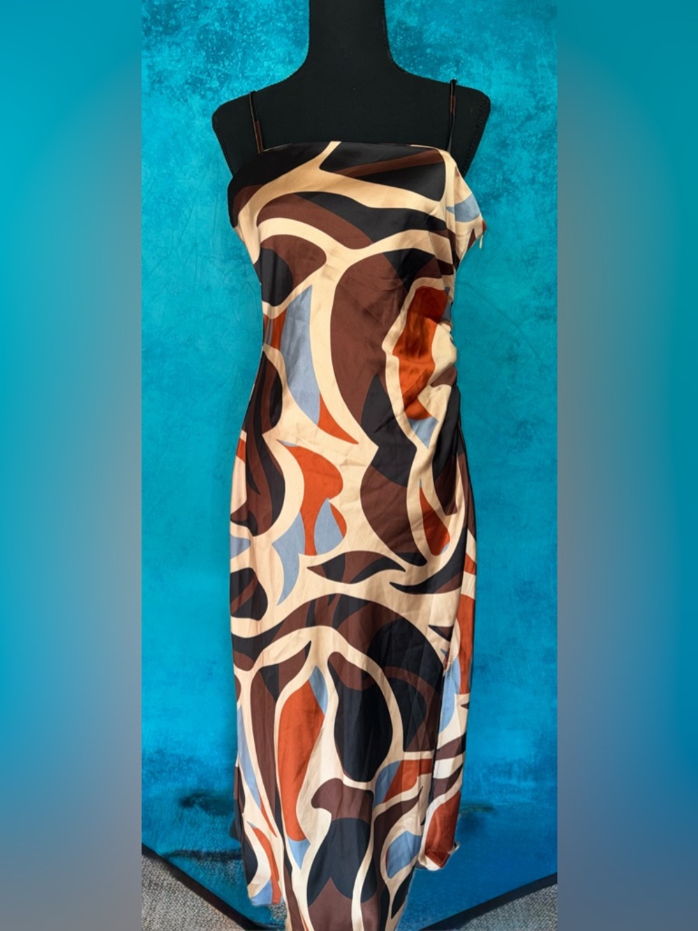 House of Harlow 1960 sleeveless scowl neck midi/maxi slip dress - Picture 2 of 10